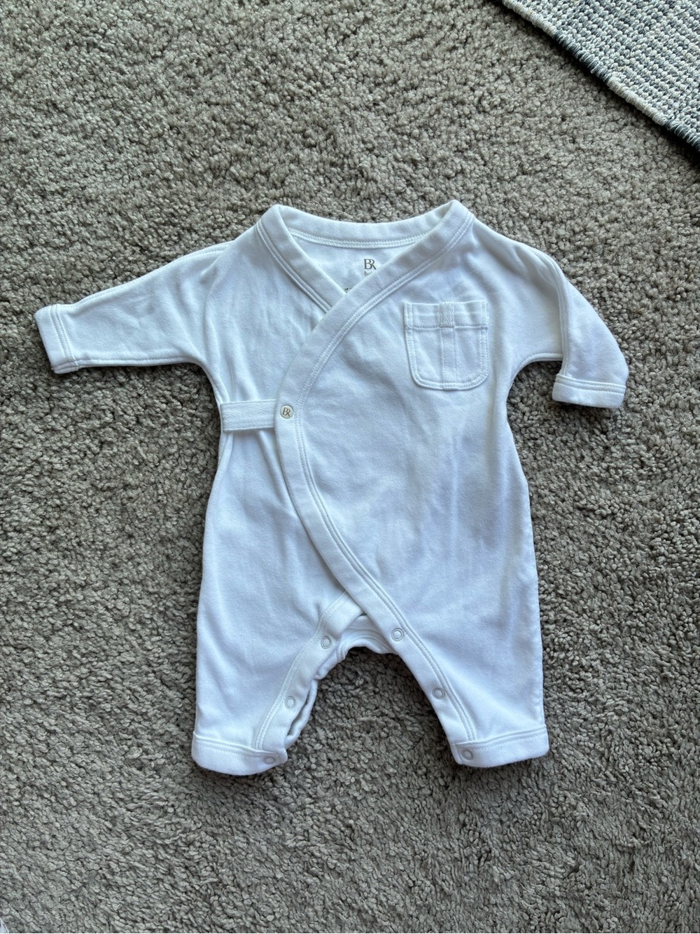 Banana Republic White Infant Wrap One-Piece Romper Supima Cotton